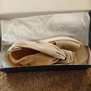 Elegant dark sand suede Women's Sandals